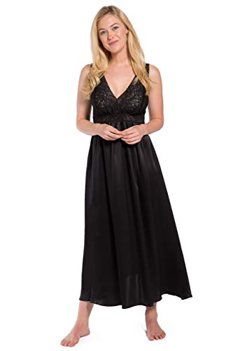 The Fishers Finery Womens Long Vintage Lace Nightgown is Crafted from 100 Mulberry Silk