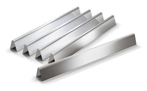 QuliMetal 7540 245 Inches Flavor Bars for Weber Genesis 300 Series E310 E320 S310 S320 with Side Control Panel 304 Stainless Steel Heat Plates for Weber 7539 7540