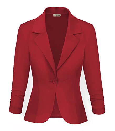 Hybrid Women39s Casual Work Office Notch Lapel Blazer Jacket Stretch Premium Nylon Ponte Made in USA