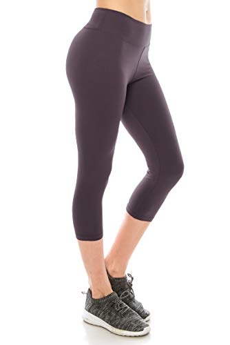 ALWAYS Women High Waisted Capri Leggings  Premium Buttery Soft Stretch Solid Basic Yoga Workout Pants