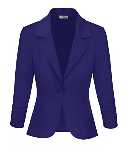 Hybrid Women39s Casual Work Office Notch Lapel Blazer Jacket Stretch Premium Nylon Ponte Made in USA