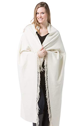 The Fishers Finery Cabernet Fringe Throw Blanket is made of 100 pure cashmere