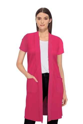 Womens SleevelessShortSleeve OpenFront Drape Cardigan by Hybrid  Co