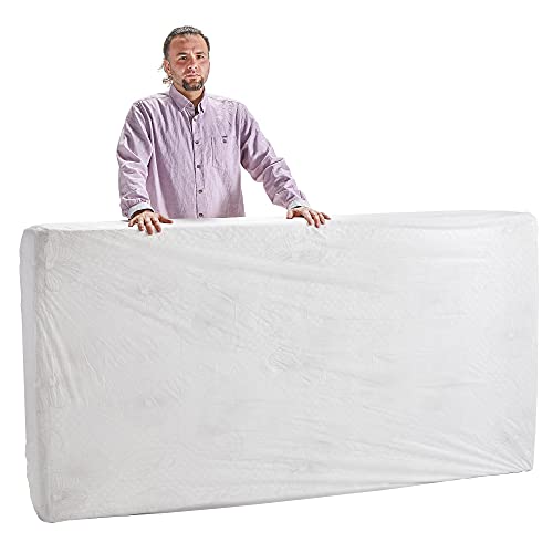 PrimeMed Contoured Vinyl Mattress Guard  Waterproof Protective Barrier for Home Beds White Full 54 x 75