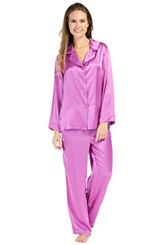 Womens 100 Mulberry Silk Long Pyjamas from Fishers Finery Presented in a Decorative Gift Box