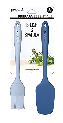 Prepara Silicone and Nylon Spatula and Brush Set Cooking Utensils set of 2 Blue