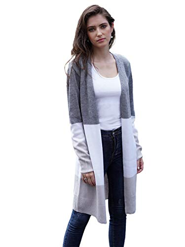 AnnaKaci Womens Long Sleeve Open Front Casual Knit Sweaters Coat Soft Outwear Striped Draped Kimono Cardigan