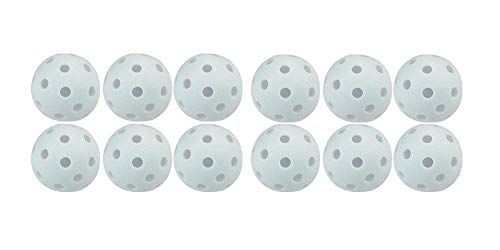 Champion Sports Plastic Golf Balls 12 Count White LongLasting Hollow Golf Wiffle Ball Set for Kids Beginners Limited Flight Lightweight Golf Balls Professional Golf Gear