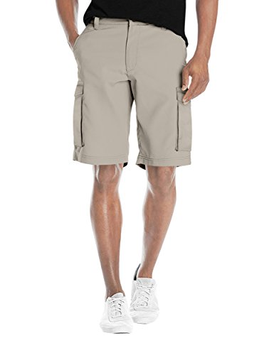 Agile Mens Casual Summer Flat Front Essential Stretch ShortsCargo Shorts with Pockets