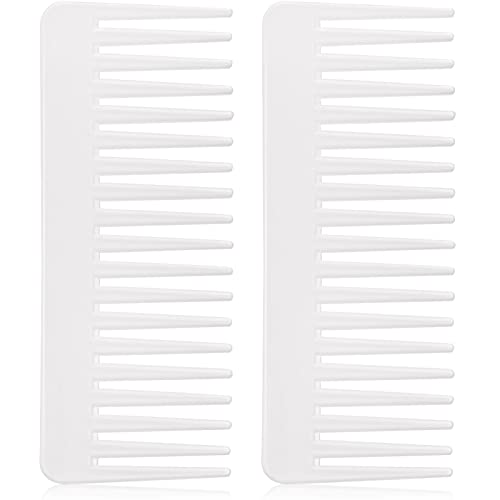 Large Hair Detangling Comb Wide Tooth Comb for Curly Hair Wet Dry Hair No Handle Detangler Comb Styling Shampoo Comb Transparent White