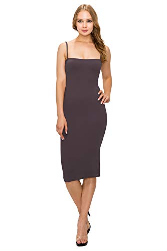 ALWAYS Women Midi Bodycon Dress  Super Soft Jersey Stretch Back Split Spring Summer Cocktail Dress