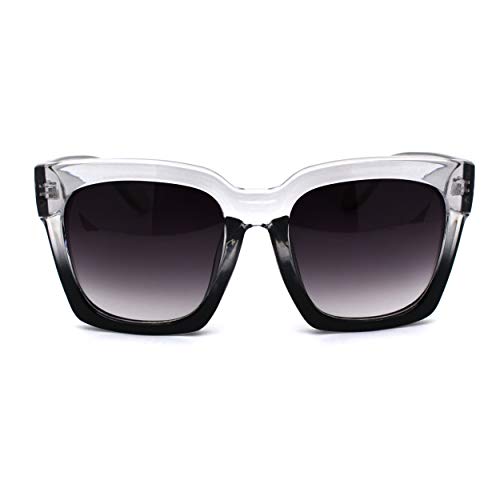 Womens XL Oversize Horned Rim Thick Plastic Retro Sunglasses