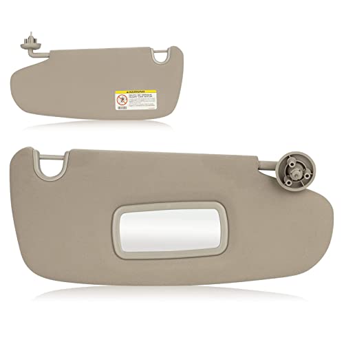 Left Driver Side Sun Visor for Dodge Ram 1500 2500 3500 2002 2003 2004 2005 2006 2007 2008 2009 Beige Gray Without Mirror Sunvisor Replacement 1CT11TL2AA