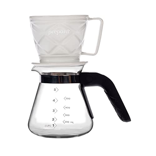 Prepara 5cup Glass  Ceramic Pour Over coffee maker clear