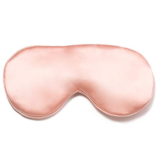 Fishers Finery 25 Momme 100 Mulberry Silk Eye Mask Adjustable Strap Pink