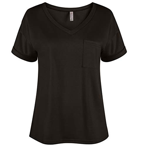 T Shirts Women Pack Casual V Neck Tshirts Womens Short Sleeve Tops Reg  Plus Size Value Pack