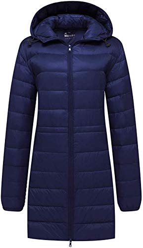 Wantdo Womens Hooded Puffer Jacket Winter Long Coat Packable Down Jacket