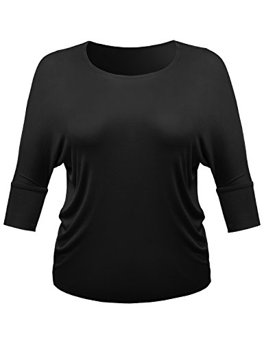 Women39s Round Neck Shoulder Raglan Short Sleeve Plus Size Top