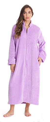 Just Love Plush Zipper Lounger Solid Robe