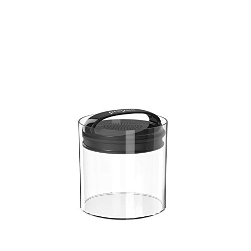 Prepara Evak Fresh Saver SmallShort Airless Canister with Black handle 05 Quart Clear