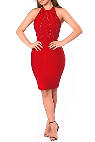 Hybrid  Company Womens Sexy Bodycon Stretch Knee Length Elegant Midi Bandage Dress for Party