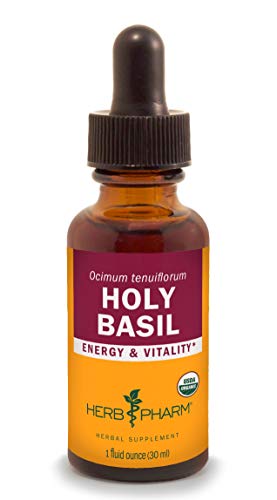 Certified Organic Holy Basil Tulsi Extract by Herb Pharm 1 oz DBAS01 for Stamina and Vitality