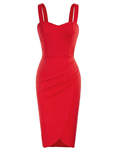 Belle Poque Women39s Ruched Bodycon Wrap Dress Sweetheart Neckline Dress