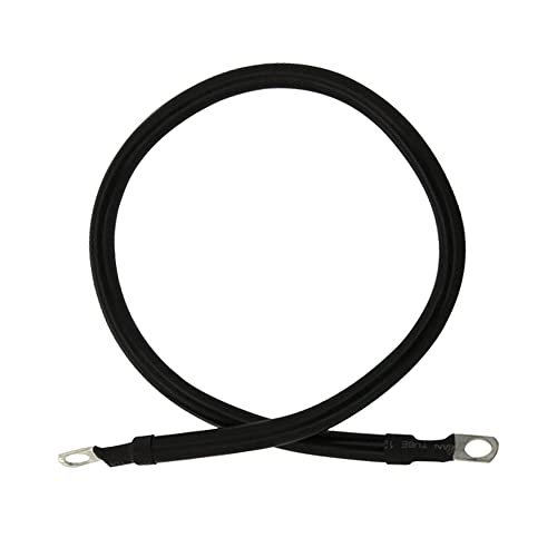 KEDAKEJI 2 AWG Gauge Marine Grade Battery Cables Fully Assembled with Heavy Duty Tinned Lugs 1ft8ft Lengths Available Single Black 1ft  38 Lugs