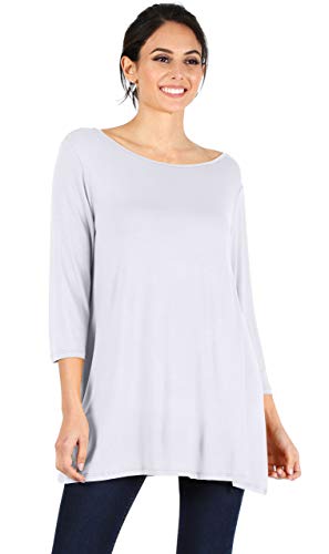 Simlu Womens Tunic Tops for Leggings Reg and Plus Size 34 Sleeve Tunic Shirt