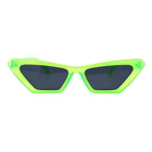 Womens Neon Pop Color 80s Squared Cat Eye Sunglasses