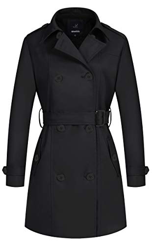 Waterproof DoubleBreasted Trench Coat by Wantdo for Women with Classic Lapel and Belt