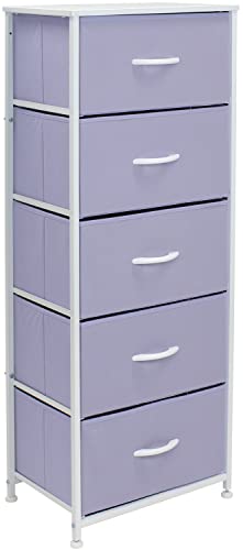 Sorbus Fabric Dresser for Kids Bedroom  Chest of 5 Drawers Tall Storage Tower Clothing Organizer for Closet for Playroom for Nursery Steel Frame Fabric Bins  Wood Handle Aqua