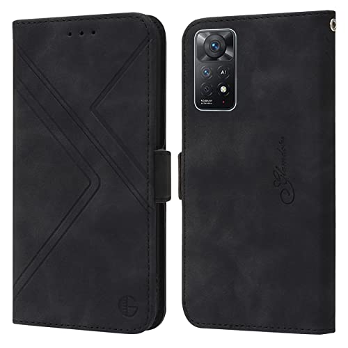 ALILANG Case for Xiaomi Redmi Note 11 Pro 4G5G Wallet Case with RFID Blocking Credit Card Holder Stand Magnetic Flip Book PU Leather Cover Case for Redmi Note 11 Pro 5G Phone CaseBlack