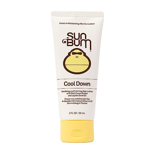 Sun Bum Cool Down Aloe Vera Lotion  Vegan and Hypoallergenic After Sun Care with Cocoa Butter to Soothe and Hydrate Sunburn Pain Relief  3 oz