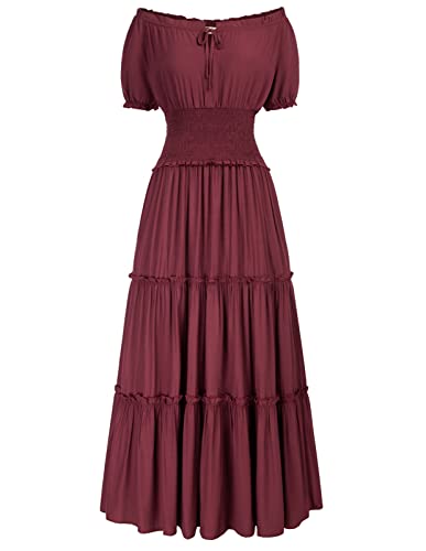 Womens RenaissanceInspired Pleated Maxi Dress with Long Sleeves Belle Poque