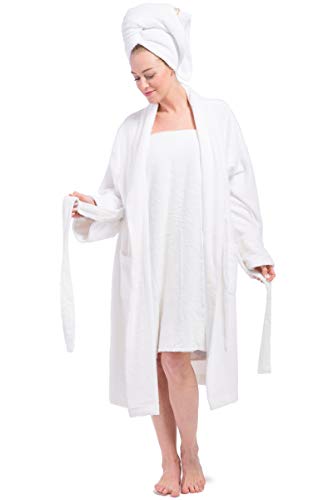 Robe Body Wrap and Hair Towel from the Fishers Finery Womens Ecofabric Five Star Spa Set