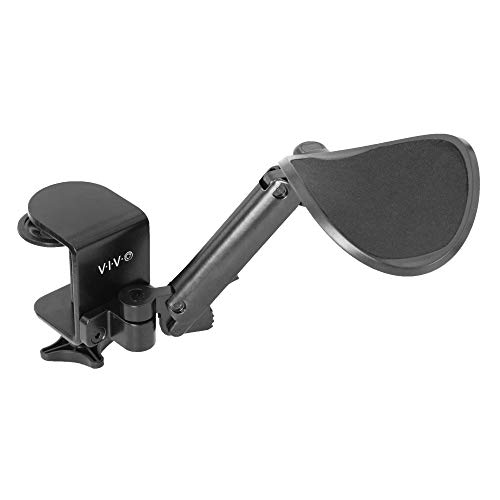 VIVO Universal Clampon Adjustable Armrest Desk Cradle Rotating Elbow Cushion Above Table Extension Platform Arm Support Black MOUNTARM01