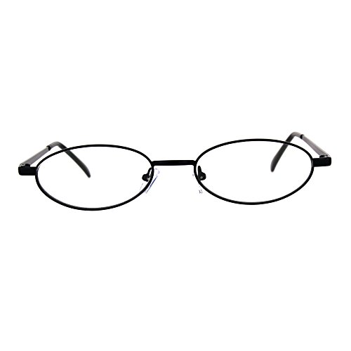 Extra Narrow Oval Metal Rim Round Retro Vintage Clear Lens Eye Glasses