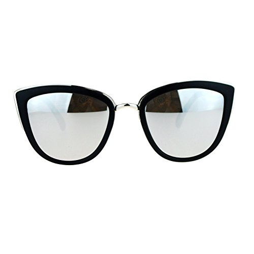 SA106 Womens Color Mirror Mirrored Lens Oversize Cat Eye Sunglasses