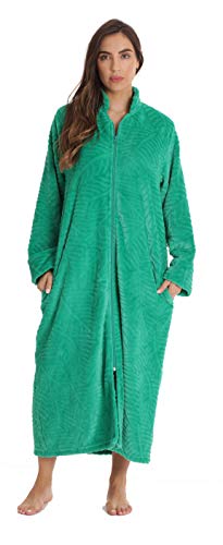 Just Love Plush Zipper Lounger Solid Robe