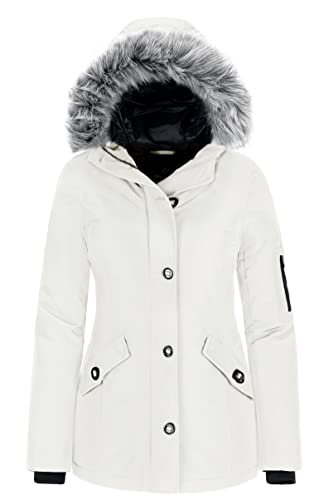 Wantdo Women39s Warm Down Jackets Windproof Parka Coat Thicken Winter Jackets with Fur Hood