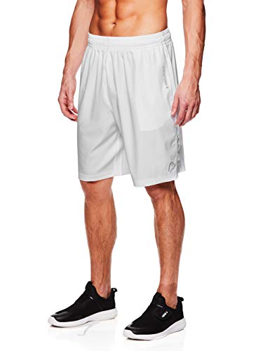 Elastic waistband and drawstring closure define the comfort of the HEAD Mens Break Point Mesh Insert Workout Gym and Running Shorts