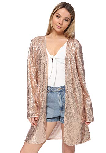 AnnaKaci Women39s Open Front Sequin Coat Las Vegas Blazer Party Club Cocktail Jacket Outerwear