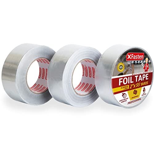 XFasten Professional Aluminum Foil Tape 36 mil 2 Inches x 55 Yards 3Pack