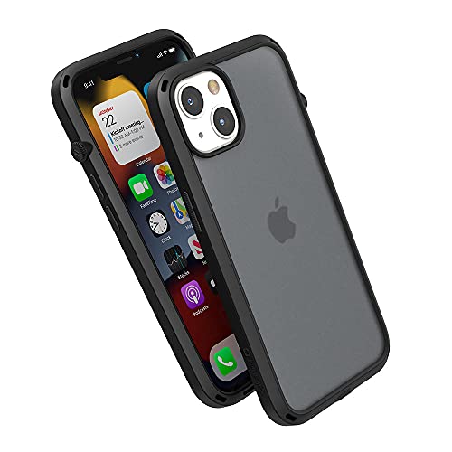 Catalyst iPhone 13 Case Influence Series Slim Case FingerPrint Safe Cases Drop Proof Phone with Lanyard Stealth Black