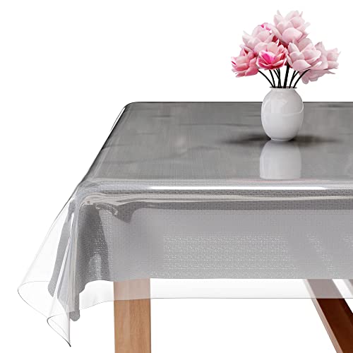 XFasten Clear Plastic Table Cover Protector  OilProof Square Plastic Cover for Table  54X54 Square Tablecloth  Dining Table Cover Waterproof  AntiScratch Plastic Table Cloth Protective Cover