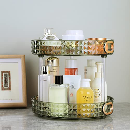 Rotating Makeup Organizer skincare organizers Bathroom Lazy Susan Organizer Perfume Organizer Spinning Cosmetics Organizer for VanityCabinets Pantry Fridge CountertopsKitchen