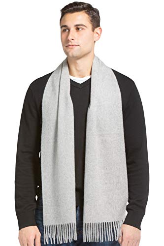 100 Pure Cashmere Winter Scarf from Fishers Finery for Men 2Ply Ultra Plush