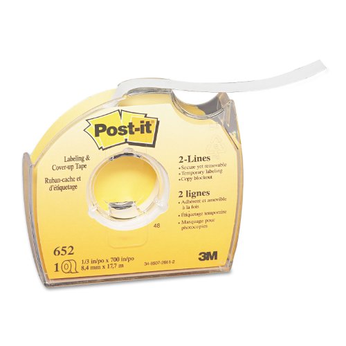 NonRefillable 3M 652 PostIt LabelingCoverUp Tape 13Inch Wide by 700Inch Long One Roll per Unit