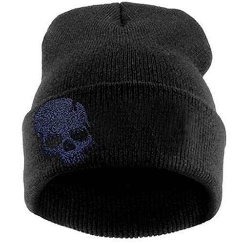 LOKIDVE Men Women Winter Embroidered Cuff Beanie Hat Knit Skull Cap